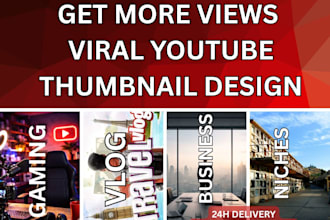 design viral gaming youtube thumbnail and vlog business thumbnail