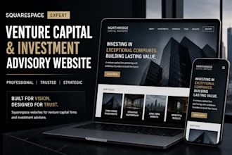 build squarespace venture capital firm website investment advisory website