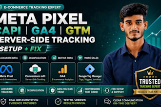 setup meta pixel, conversion API, ga4 and server side tracking with GTM