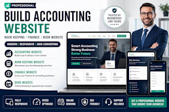 build  accounting website, bookkeeping website finance website book website
