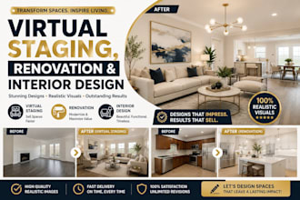 do virtual staging, renovation and interior design