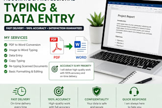 do accurate typing, pdf to word and data entry