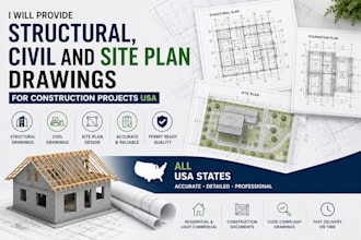 provide structural and civil engineering drawings and construction plans USA