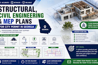 design structural civil engineering and mep plan for permit in georgia