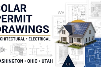 solar plan permit drawings architectural electrical plan in washington ohio utah