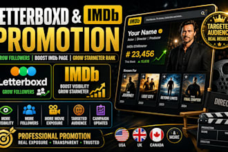 letterboxd promotion grow followers imdb page grow starmeter rank imdb promotion