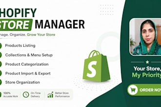 be your shopify store manager for products, collections and navigation