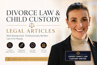 write divorce law and child custody legal articles and research