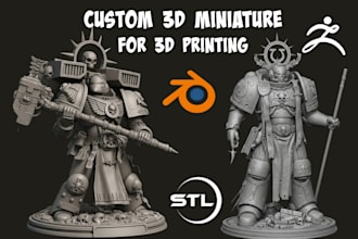 sculpt 3d warhammer 40k miniatures, dnd stl models space marines for 3d printing