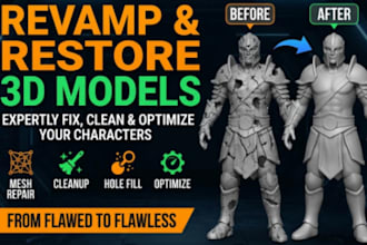 do 3d scan cleanup repair stl file mesh cleanup 3d model cleanup for 3d printing