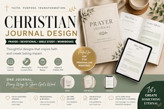 design a christian prayer journal, devotional or bible study workbook