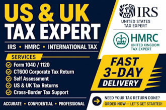 do US tax return, UK self assessment, ct600 corporate tax as UK accountant