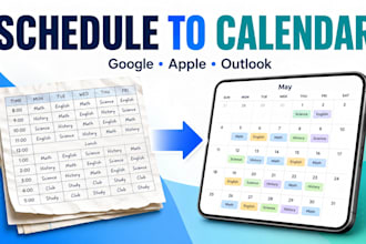 convert your work or school schedule into a calendar file