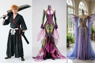 sew custom anime cosplay outfit costumes, armor, props, and character designs