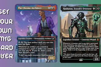 create custom mtg card anime mtg, tcg illustration, token card fantasy art alter