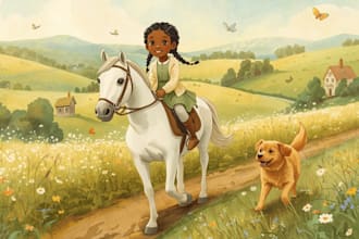 illustrate children story book with beautiful hand drawn art watercolor