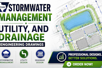 create texas stormwater management, utility, and drainage engineering drawings