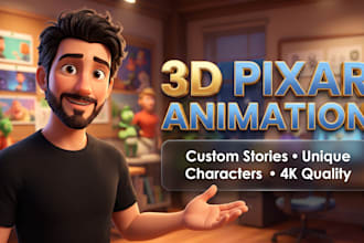 create cinematic 3d cartoon animation in movie style