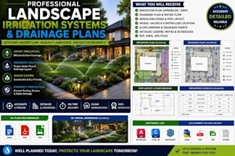 design landscape irrigation system drainage plan for residential properties