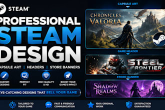 design professional steam capsule art, game headers, and store banners