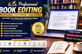 proofread, line edit and copy edit your book manuscript