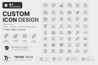 design modern custom icons for web and mobile apps
