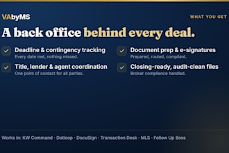 be your real estate transaction coordinator