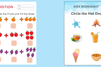 design creative kids worksheets, learning sheets and activity pages