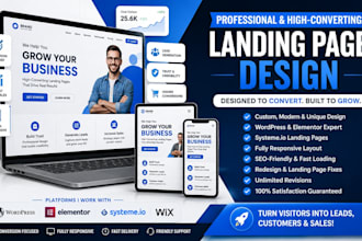 wordpress landing page design, elementor landing page, fix wordpress website seo