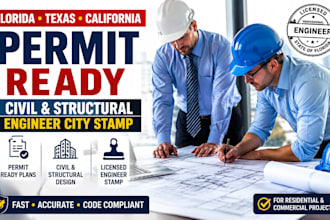 florida texas california permit ready civil structural engineer city stamp
