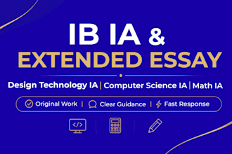 help with ib math ia, computer science ia, and design technology ia
