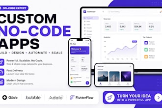 build develop design custom no code apps using glide bubble adalo flutterflow