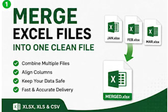 merge multiple excel or CSV files into one clean file