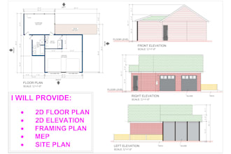 draw 2d floor plan,design redesign house plans, section, and elevation