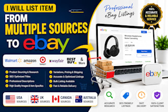 do ebay product listing from walmart amazon and multiple sources