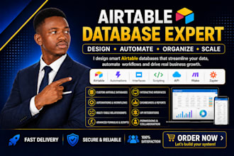 setup airtable database, airtable automation, softr webapp, jotform integration