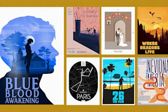 design custom minimalist poster or cover artwork