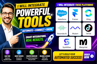 integrate salesforce framer kling resemble ai mubert tiktok synthflow manychat