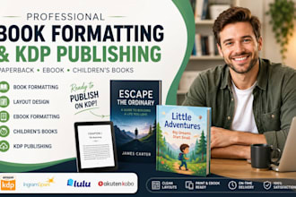 do book formatting KDP paperback kindle ebook and children book layout