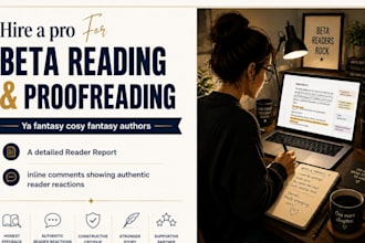 beta read and proofread your ya fantasy, cozy fantasy, or progression fantasy