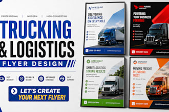 design trucking, logistics, transport, and freight flyer  designs
