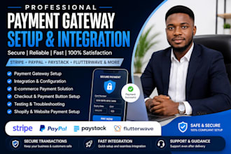 set up and integrate stripe paypal paystack or flutterwave