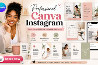 design professional canva instagram posts, carousel post and editable templates