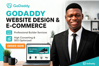 create a professional godaddy website design, godaddy ecommerce, godaddy builder