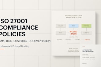draft professional iso 27001 compliance policies and legal documentation