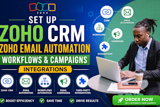 set up zoho CRM zoho email automation workflows and campaigns integrations