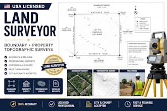 be your USA licensed land surveyor for boundary, property and topographic survey