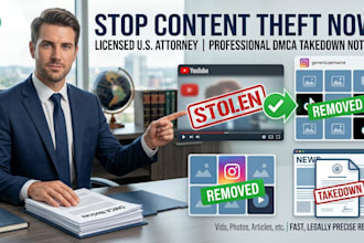 draft and file a professional dmca takedown notice to remove your stolen content