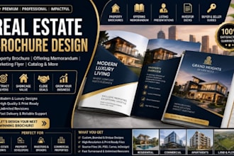 design real estate buyer guide, marketing brochure and property listing booklet