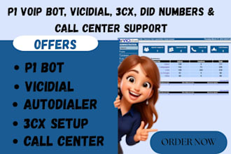 set up p1 voip bot vicidial 3cx did numbers and call center